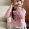 🍂 蕾絲拼接羅紋外套