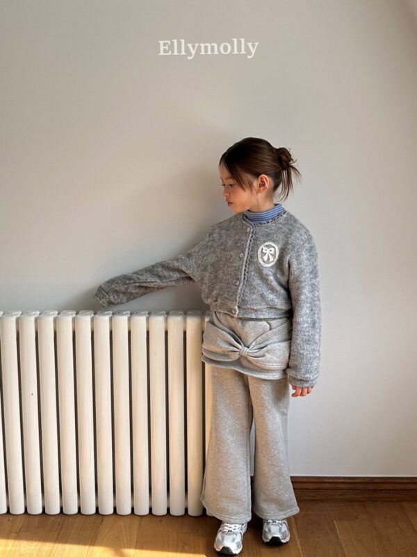 ❄️ 毛絨蝴蝶結針織開襟衫