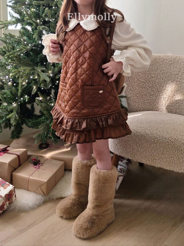 ❄️ 閃耀氣質菱格紋口袋洋裝