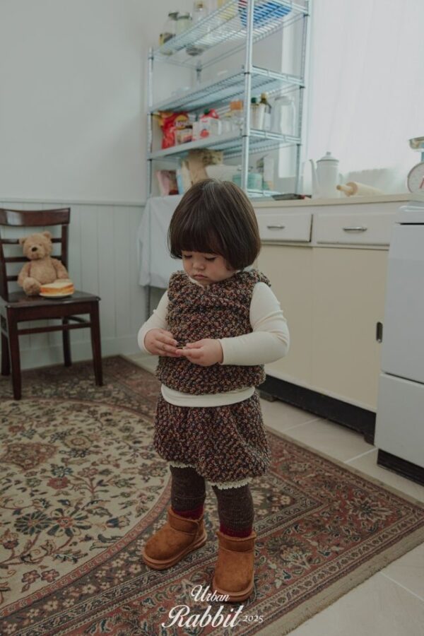 ❄️ 可愛蓬鬆爆米花紋針織背心