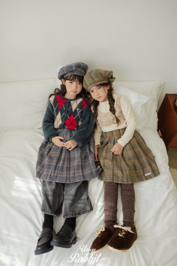 ❄️ 氣質優雅復古格紋裙