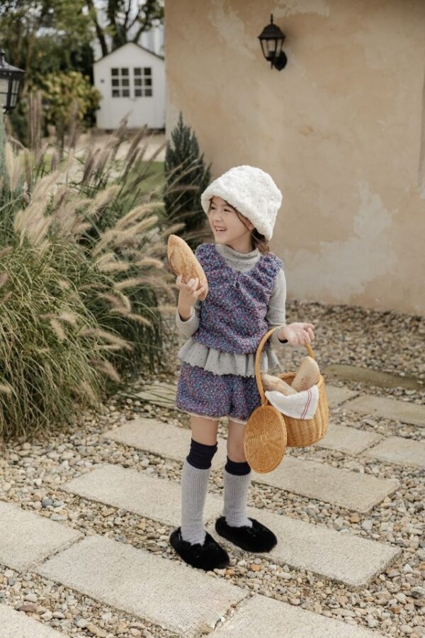 ❄️ 可愛蓬鬆爆米花紋針織背心