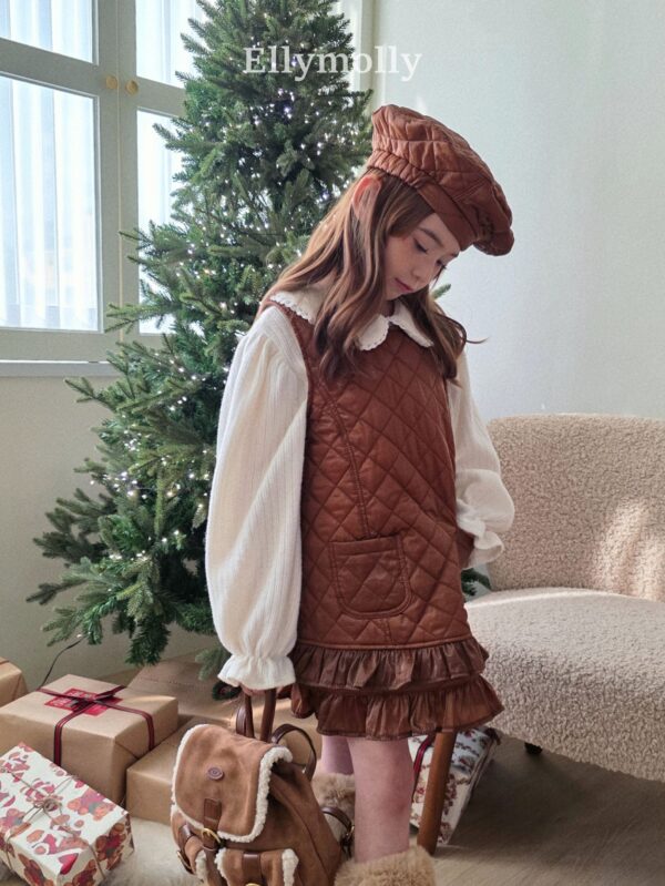 ❄️ 閃耀氣質菱格紋口袋洋裝