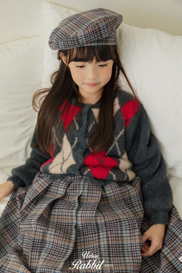 ❄️ 學院風氣質菱格紋針織開衫