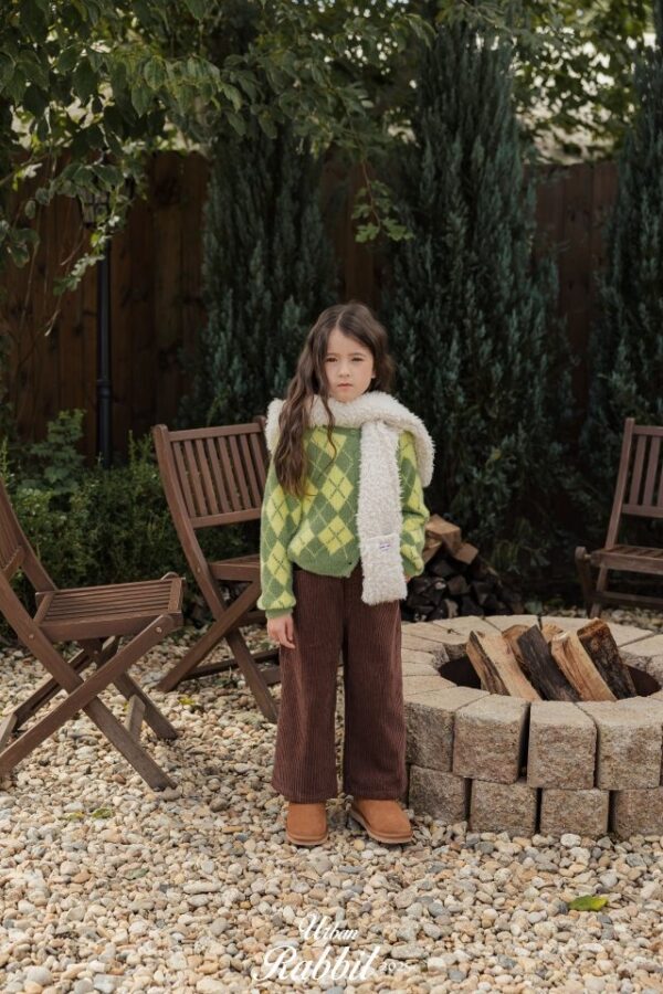 ❄️ 學院風氣質菱格紋針織開衫