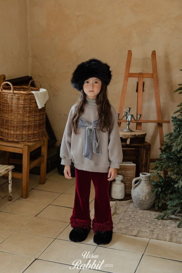 ❄️ 優雅絲絨蝴蝶結衛衣