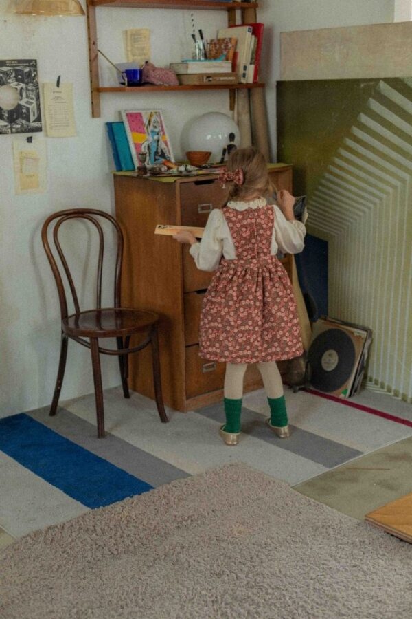 ❄️ 花漾甜心燈芯絨背心洋裝