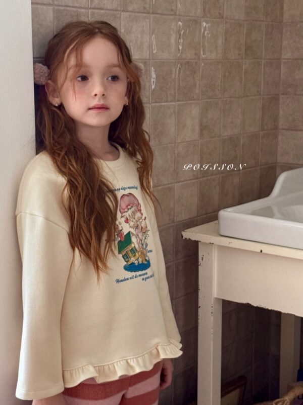 ❄️ 甜美復古荷葉邊下擺上衣