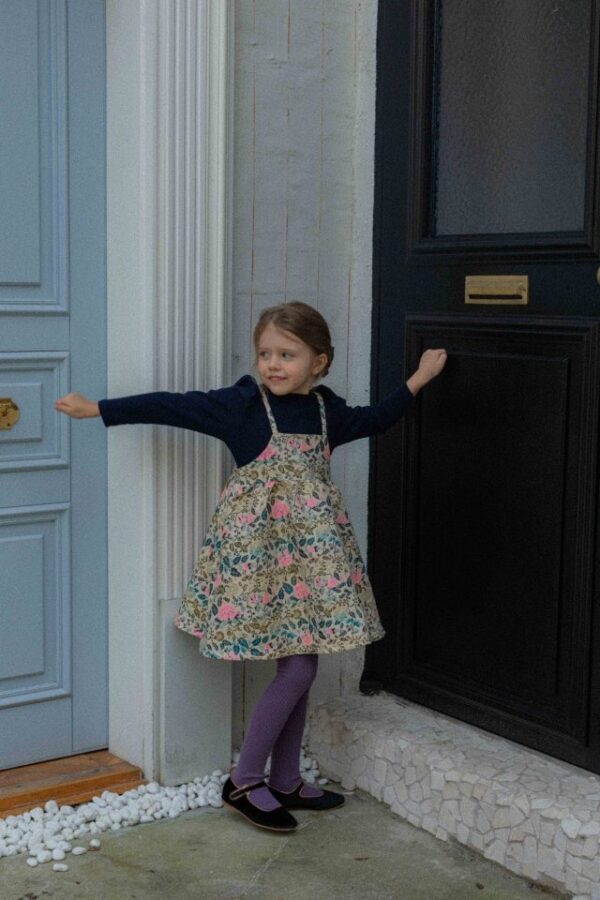 ❄️ 輕柔花語提花印花細肩帶洋裝