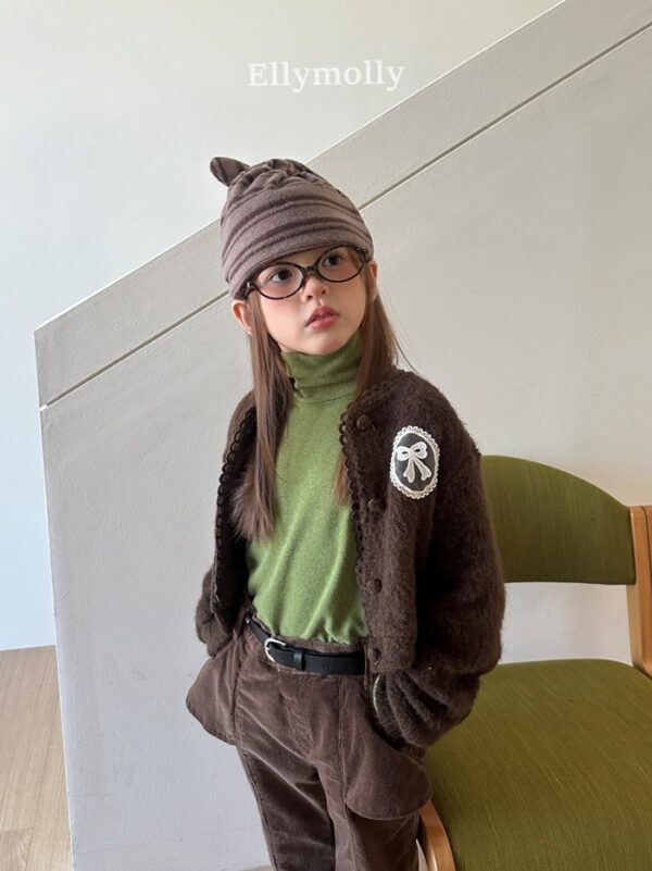 ❄️ 毛絨蝴蝶結針織開襟衫