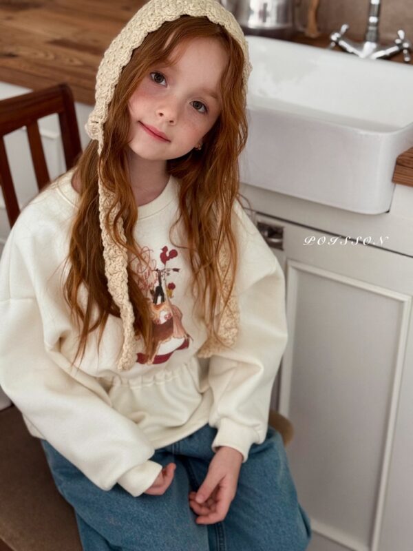 ❄️ 可愛休閒抽繩下擺大學T