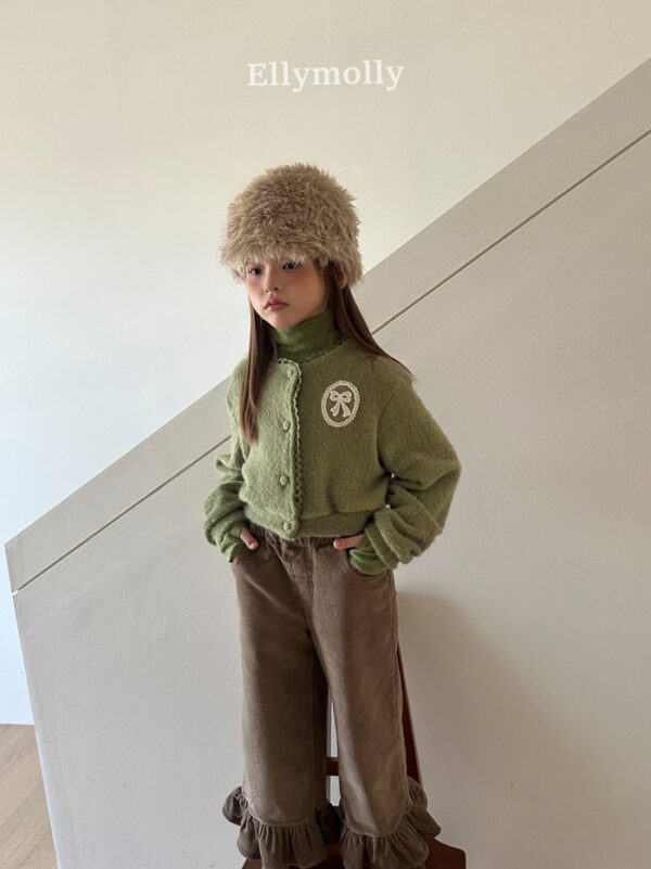 ❄️ 毛絨蝴蝶結針織開襟衫