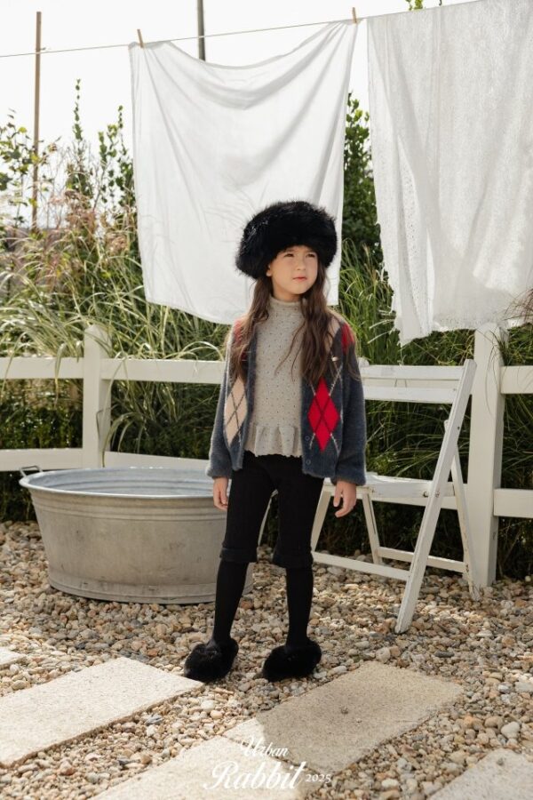 ❄️ 學院風氣質菱格紋針織開衫