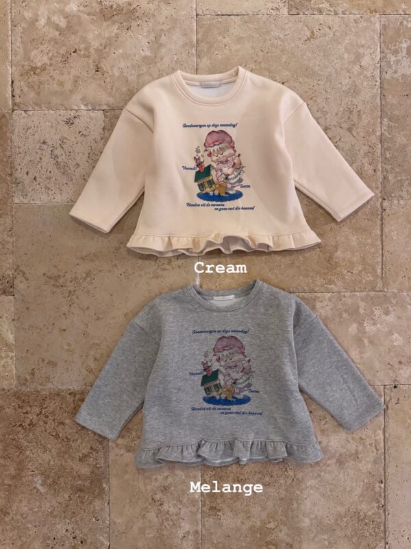 ❄️ 甜美復古荷葉邊下擺上衣