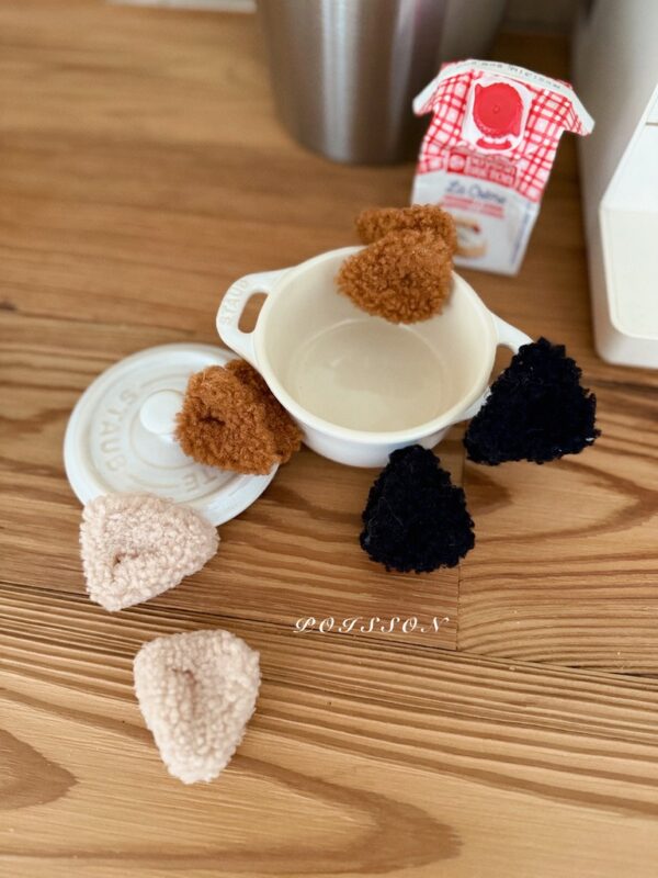 ❄️ 蓬鬆泰迪絨貓咪造型髮夾