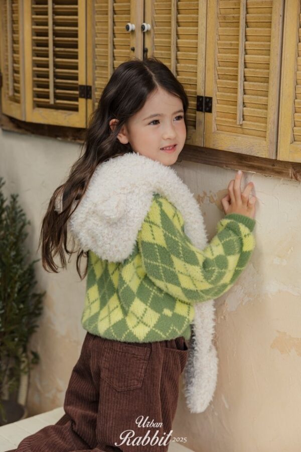 ❄️ 學院風氣質菱格紋針織開衫