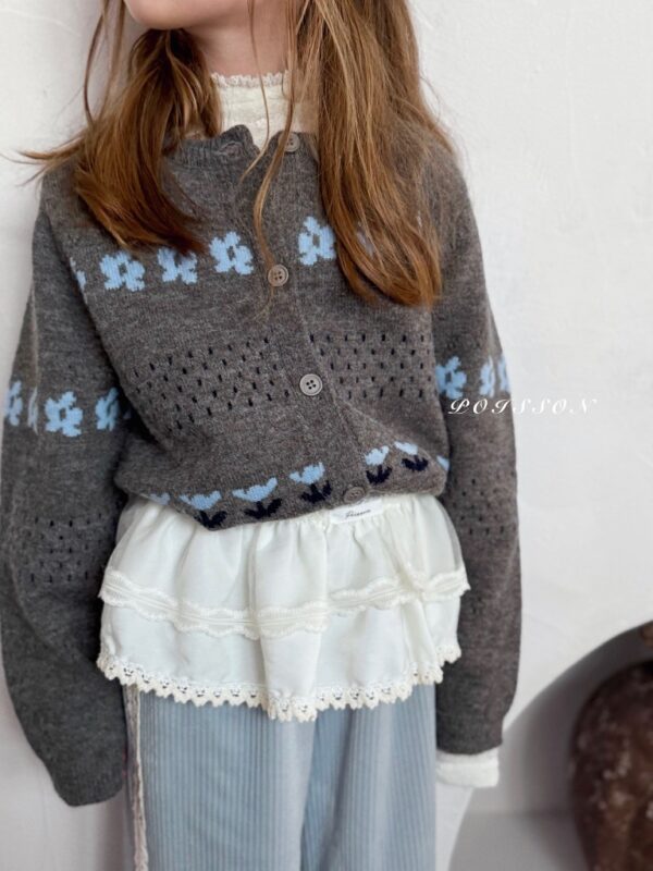 ❄️ 軟糯朦朧色系小花開襟衫