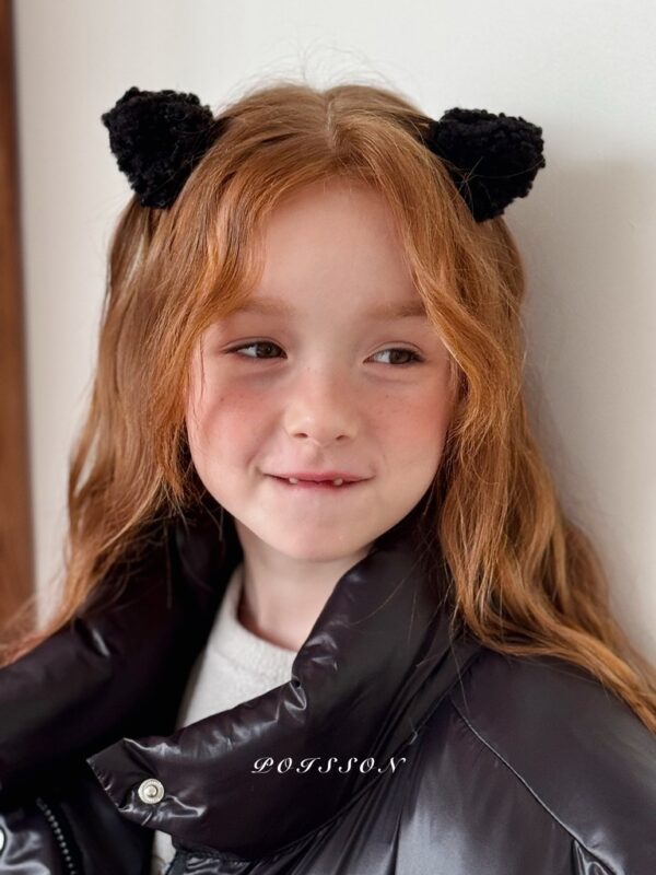 ❄️ 蓬鬆泰迪絨貓咪造型髮夾