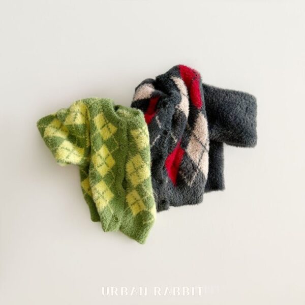 ❄️ 學院風氣質菱格紋針織開衫