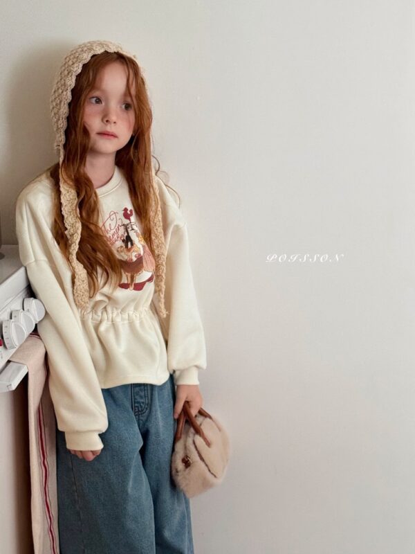 ❄️ 可愛休閒抽繩下擺大學T