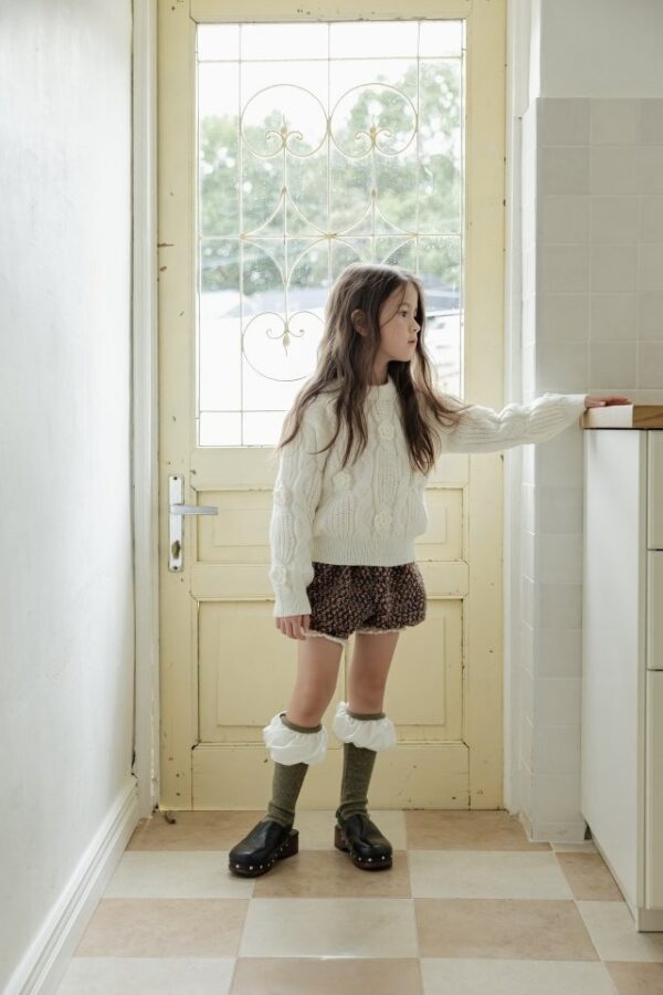 ❄️ 優雅氣質立體花朵圓領針織衫