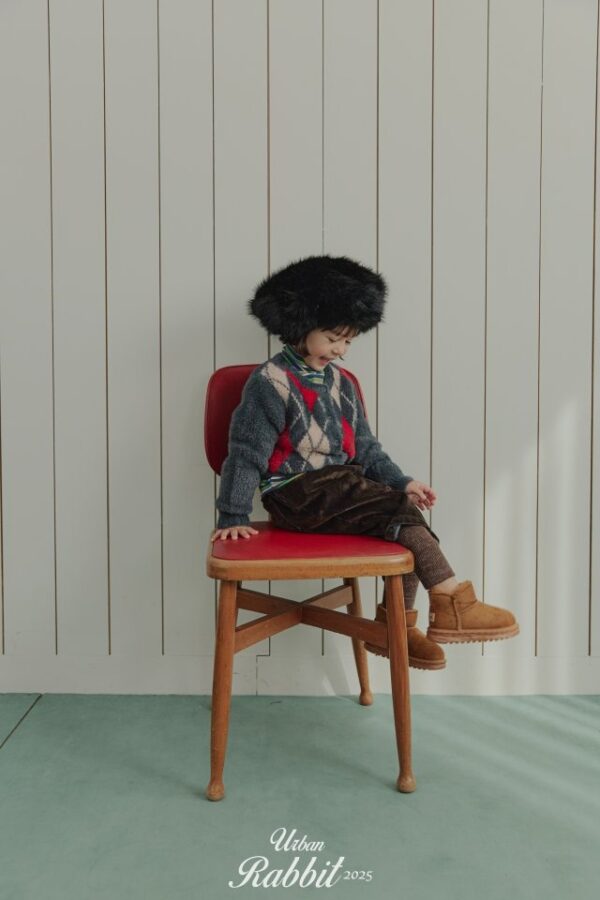 ❄️ 學院風氣質菱格紋針織開衫