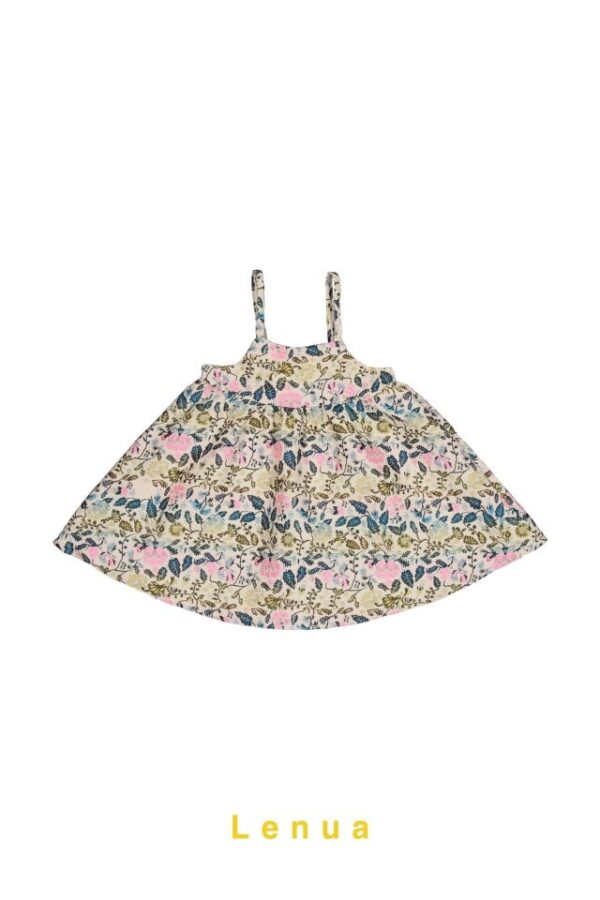 ❄️ 輕柔花語提花印花細肩帶洋裝