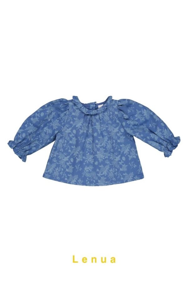 ❄️ 復古花朵荷葉領上衣