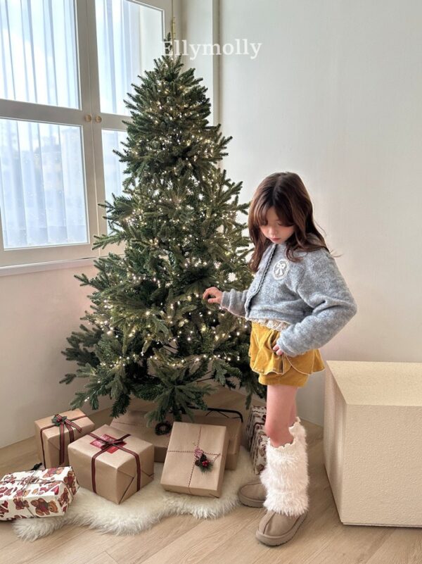 ❄️ 毛絨蝴蝶結針織開襟衫