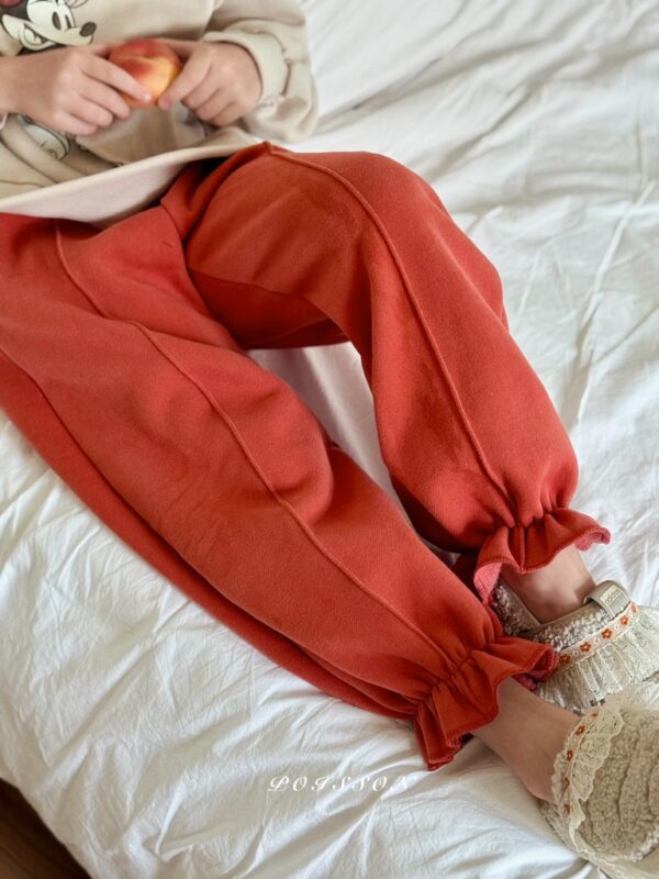 ❄️ 甜美慵懶荷葉邊縮口褲