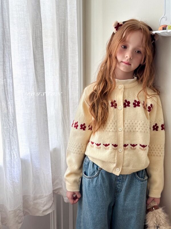 ❄️ 軟糯朦朧色系小花開襟衫