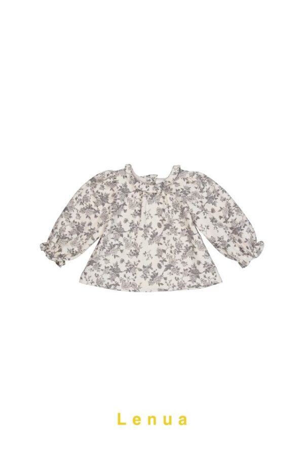 ❄️ 復古花朵荷葉領上衣