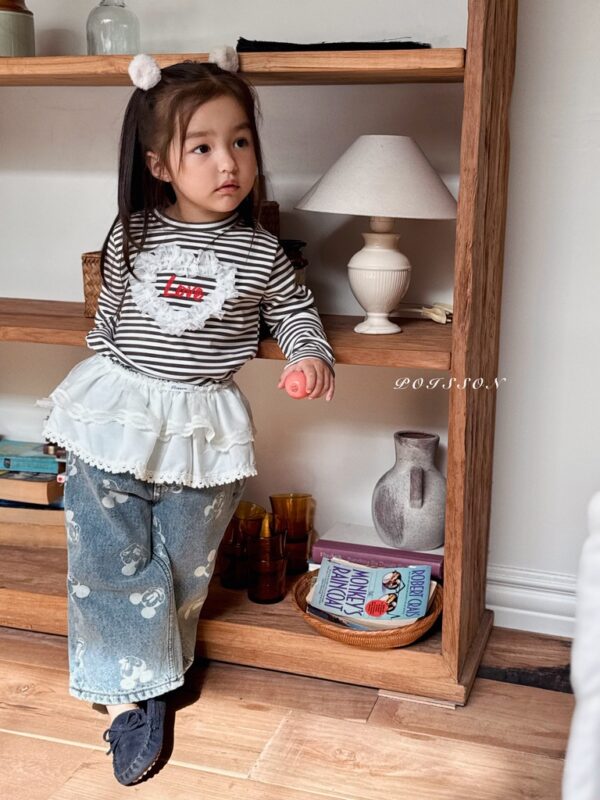 ❄️ 可愛米奇漂白刷色牛仔褲