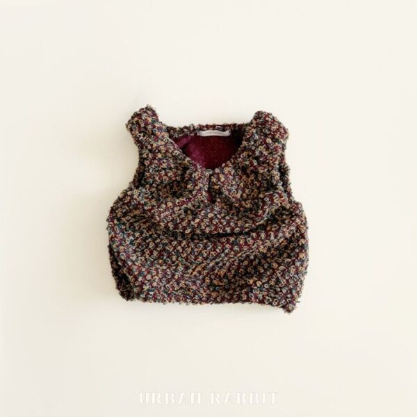 ❄️ 可愛蓬鬆爆米花紋針織背心