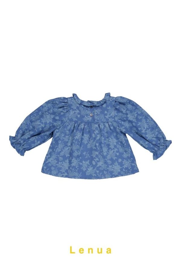 ❄️ 復古花朵荷葉領上衣