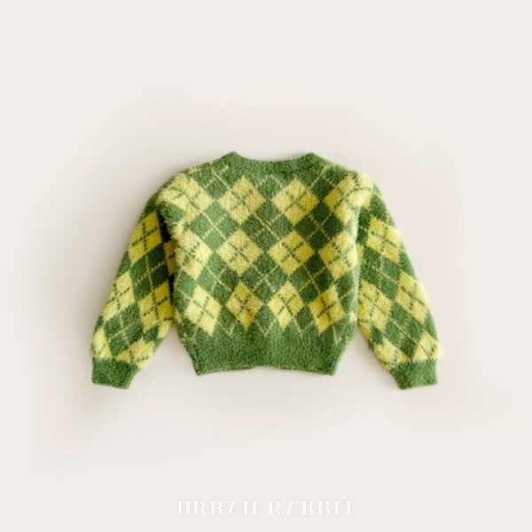 ❄️ 學院風氣質菱格紋針織開衫