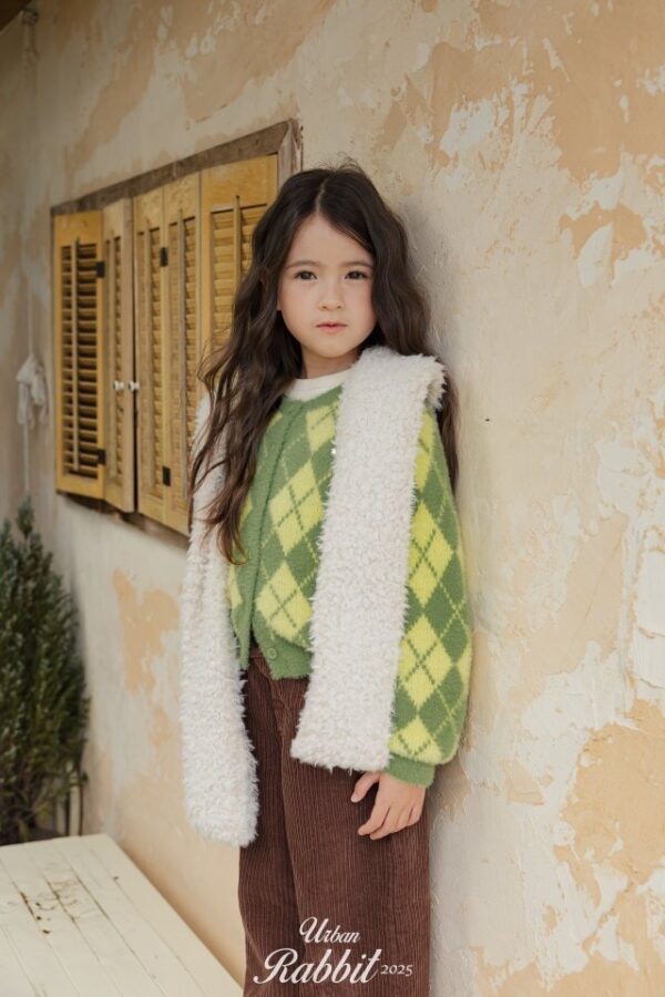 ❄️ 學院風氣質菱格紋針織開衫