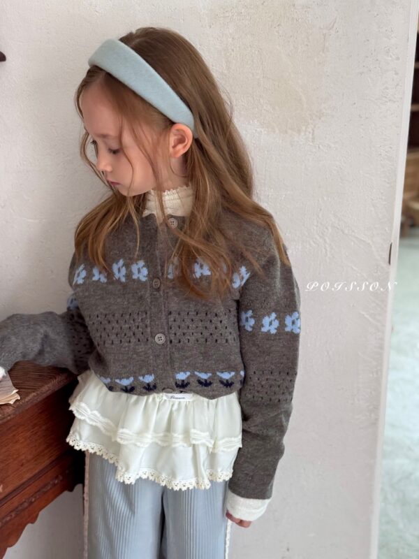 ❄️ 軟糯朦朧色系小花開襟衫