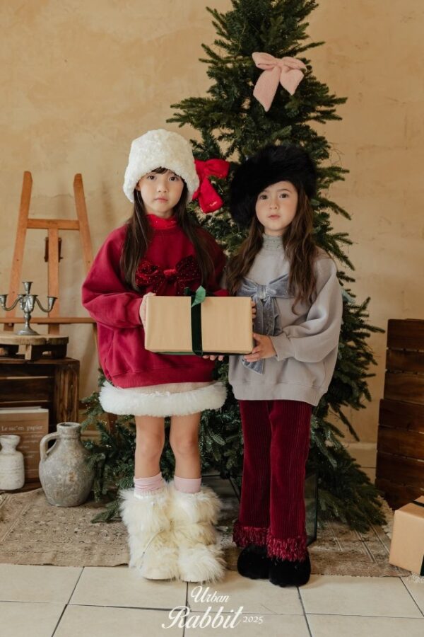 ❄️ 優雅絲絨蝴蝶結衛衣