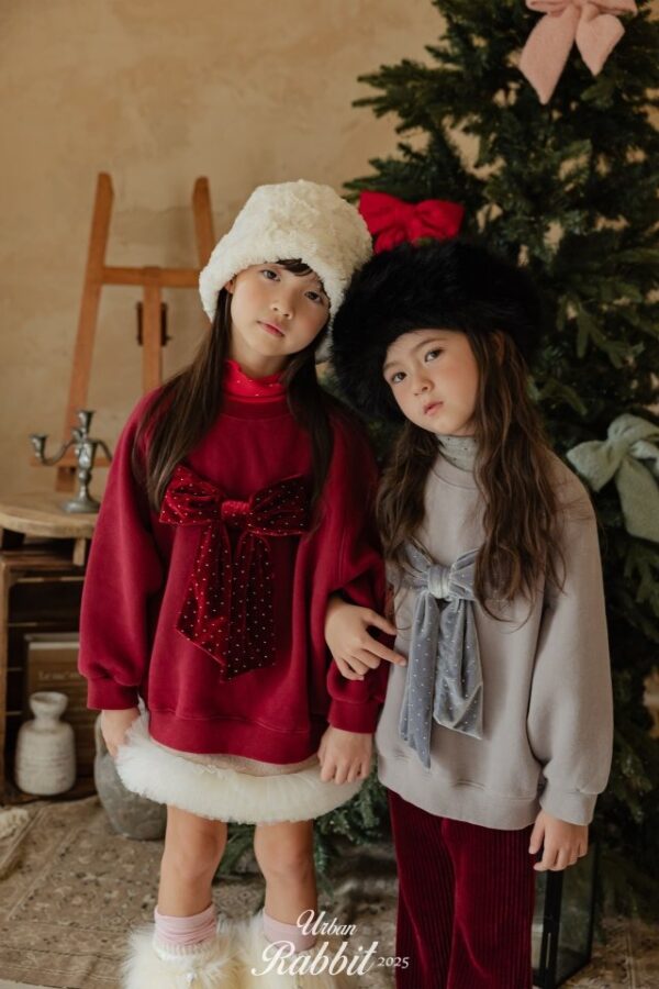 ❄️ 優雅絲絨蝴蝶結衛衣