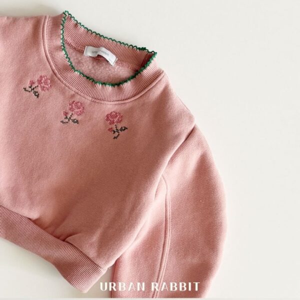 ❄️ 甜美花朵刺繡娃娃領衛衣