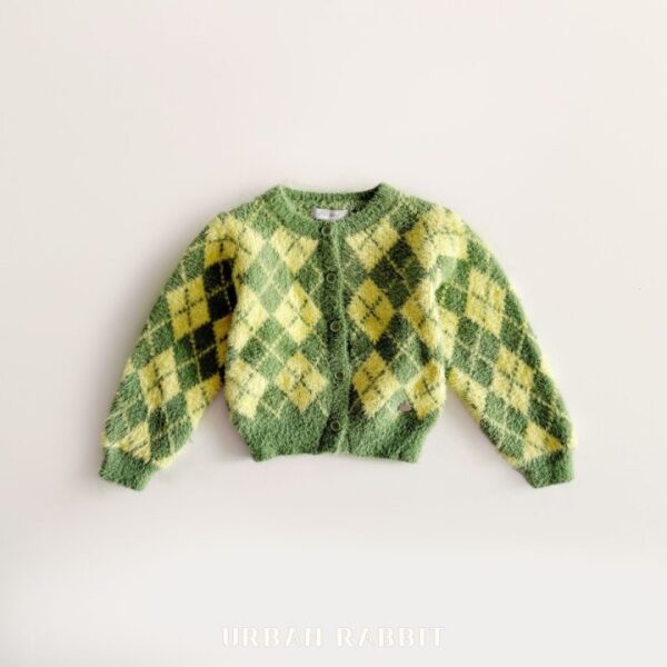 ❄️ MOM-學院風氣質菱格紋針織開衫