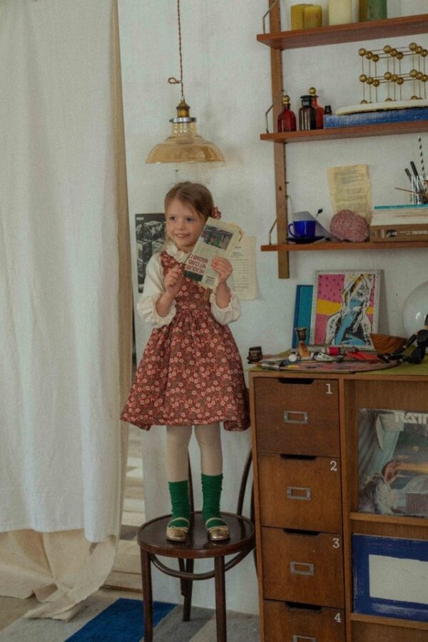 ❄️ 花漾甜心燈芯絨背心洋裝