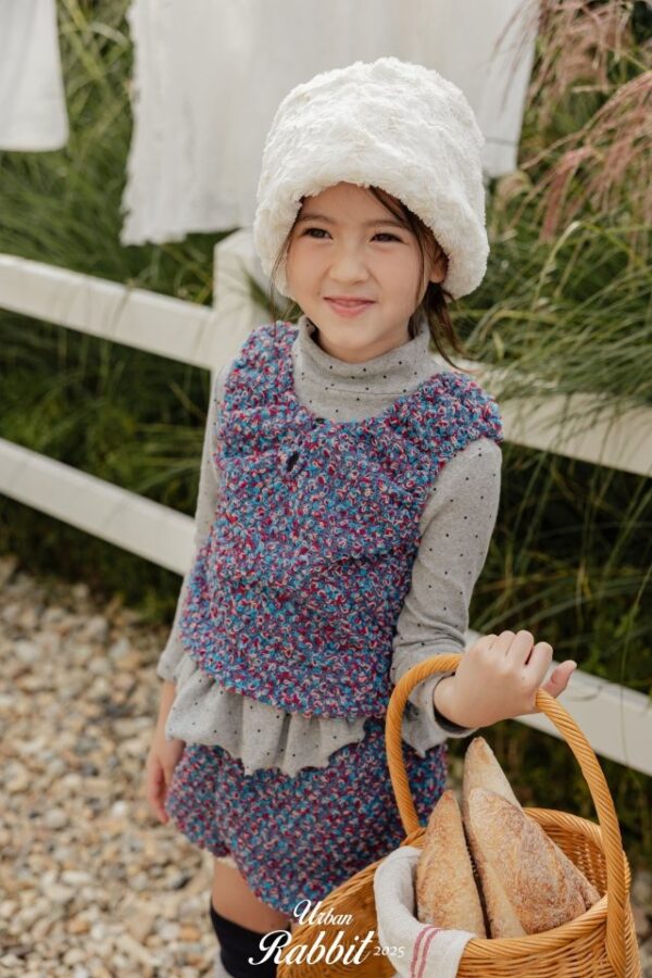 ❄️ 可愛蓬鬆爆米花紋針織背心