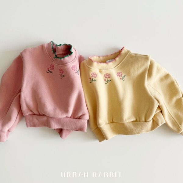 ❄️ 甜美花朵刺繡娃娃領衛衣