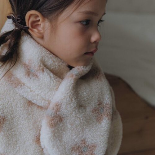 ❄️ 花卉提花毛絨圍巾