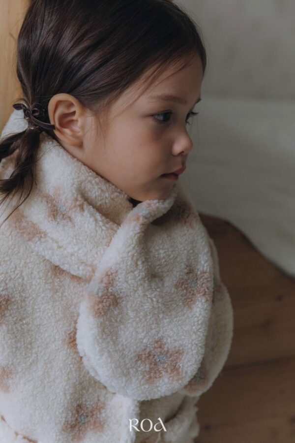 ❄️ 花卉提花毛絨圍巾