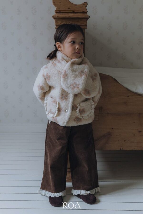 ❄️ 花卉提花毛絨圍巾