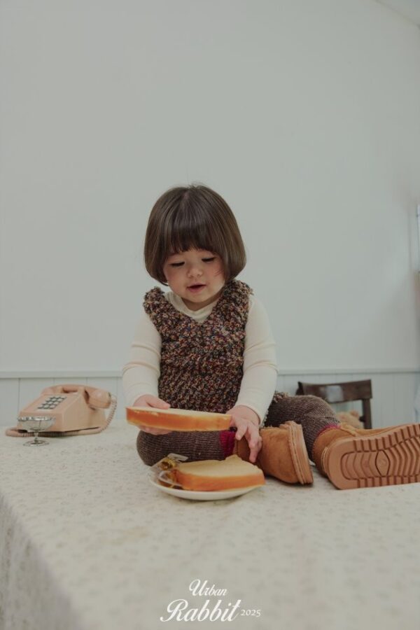 ❄️ 可愛蓬鬆爆米花紋針織背心