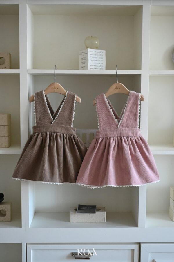 ❄️ 絲帶荷葉吊帶裙